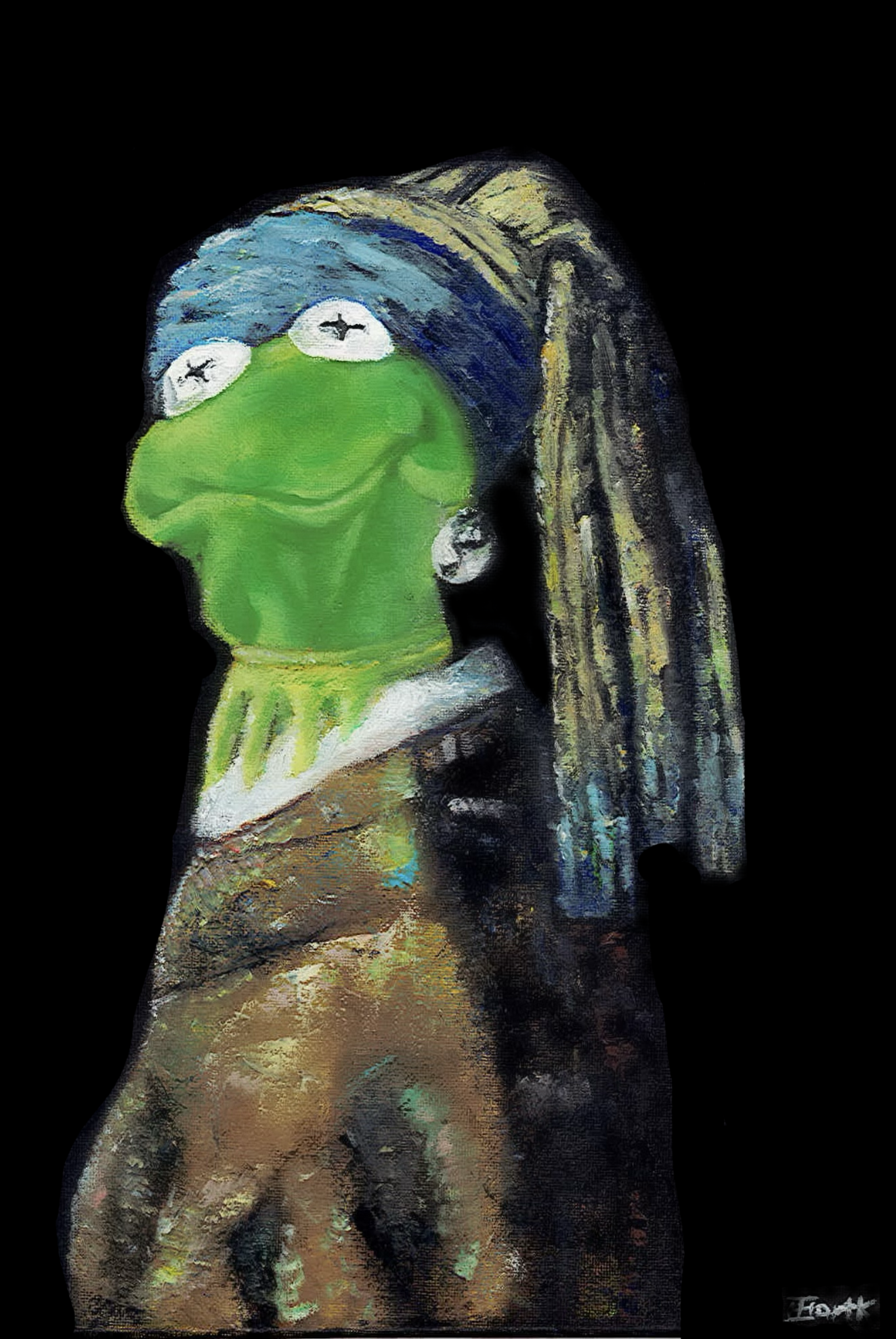 Kermit in the Pearl Earring Prints